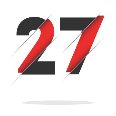 Yaratıcı Kesimi ve Siyah Çember Arkaplanı olan 27 27 Numara Logo Tasarımı. Yaratıcı logo tasarımı.