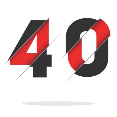 Yaratıcı Kesimi ve Siyah Çember Arkaplanı olan 40 4 Numara Logo Tasarımı. Yaratıcı logo tasarımı.