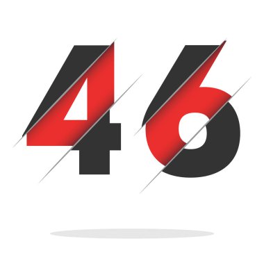 Yaratıcı Kesimi ve Siyah Daire Arkaplanı olan 46 46 Numara Logo Tasarımı. Yaratıcı logo tasarımı.