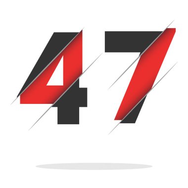 Yaratıcı Kesimi ve Siyah Daire Arkaplanı olan 47 47 47 Numaralı Logo Tasarımı. Yaratıcı logo tasarımı.