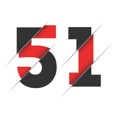 Yaratıcı Kesimi ve Siyah Çember Arkaplanı olan 51 1 Numara Logo Tasarımı. Yaratıcı logo tasarımı.
