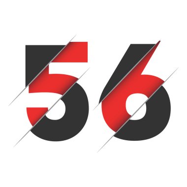Yaratıcı Kesimi ve Siyah Daire Arkaplanı olan 56 5 6 Numaralı Logo Tasarımı. Yaratıcı logo tasarımı.