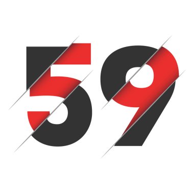 Yaratıcı Kesimi ve Siyah Çember Arkaplanı olan 59 5-9 Numara Logo Tasarımı. Yaratıcı logo tasarımı.