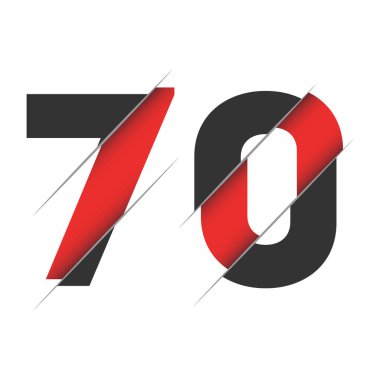 70 Numara Yaratıcı Kesim ve Siyah Çember Arkaplanlı Logo Tasarımı. Yaratıcı logo tasarımı.