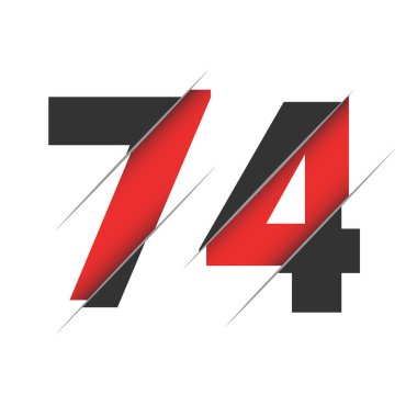 74 74 Numara Yaratıcı Kesimi ve Siyah Çember Arkaplanı olan Logo Tasarımı. Yaratıcı logo tasarımı.