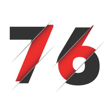 Yaratıcı Kesimi ve Siyah Daire Arkaplanı olan 76 76 Numara Logo Tasarımı. Yaratıcı logo tasarımı.