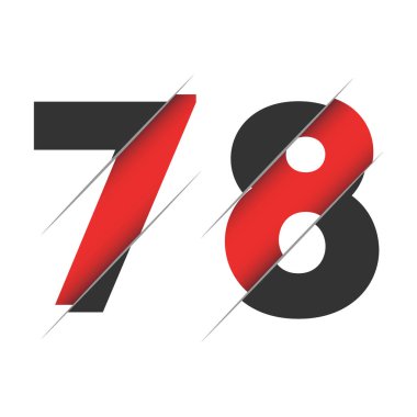 Yaratıcı Kesimi ve Siyah Çember Arkaplanı olan 78 78 Numara Logo Tasarımı. Yaratıcı logo tasarımı.