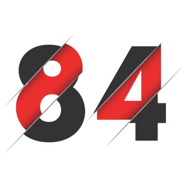 Yaratıcı Kesimi ve Siyah Daire Arkaplanı olan 84 numara logo tasarımı. Yaratıcı logo tasarımı.