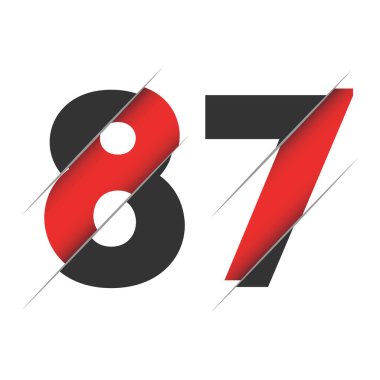 Yaratıcı Kesimi ve Siyah Çember Arkaplanı olan 87 87 Numara Logo Tasarımı. Yaratıcı logo tasarımı.