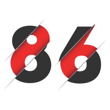 Yaratıcı Kesimi ve Siyah Daire Arkaplanı olan 85 85 Numaralı Logo Tasarımı. Yaratıcı logo tasarımı.