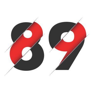 89 8 9 Numara Yaratıcı Kesim ve Siyah Çember Arkaplanlı Logo Tasarımı. Yaratıcı logo tasarımı.