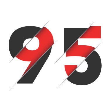 95 95 Numara Yaratıcı Kesimi ve Siyah Daire Arkaplanı olan Logo Tasarımı. Yaratıcı logo tasarımı.