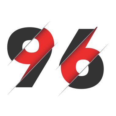 96 96 Numara Yaratıcı Kesikli Logo Tasarımı. Yaratıcı logo tasarımı.