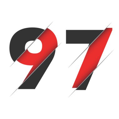 97 97 Numara Yaratıcı Kesimli Logo Tasarımı. Yaratıcı logo tasarımı.