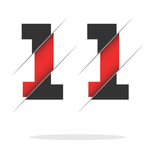 Numéro Isolé Sur Fond Rouge Avec Ombre Illustration Vectorielle Facile — Image vectorielle
