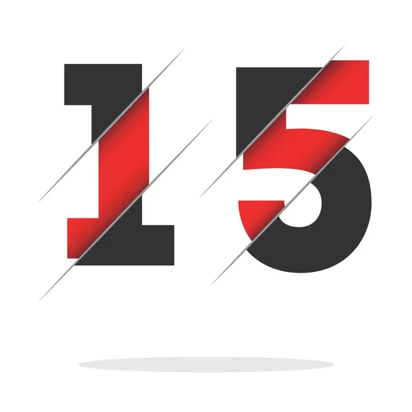 Número Logotipo Diseño Con Corte Creativo Fondo Círculo Negro Diseño — Vector de stock