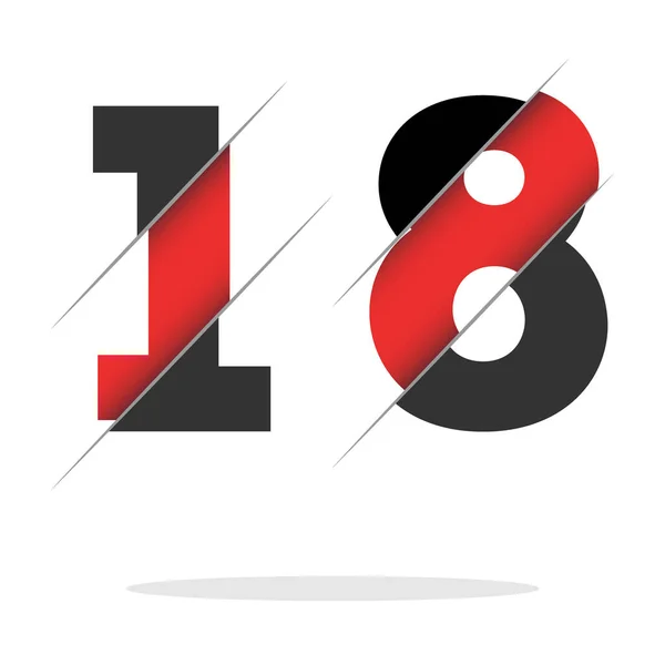 Número Logotipo Diseño Con Corte Creativo Negro Círculo Fondo Diseño — Archivo Imágenes Vectoriales