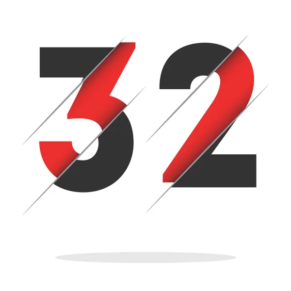 Número Logotipo Diseño Con Corte Creativo Fondo Círculo Negro Diseño — Archivo Imágenes Vectoriales