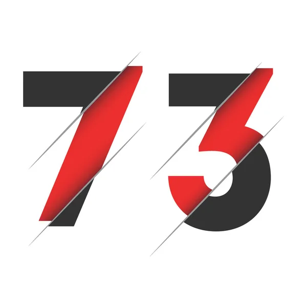 3クリエイティブカットとブラックサークルの背景を持つ番号のロゴデザイン クリエイティブロゴデザイン — ストックベクタ
