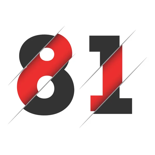 Design Logotipo Número Com Fundo Criativo Corte Círculo Negro Design —  Vetores de Stock