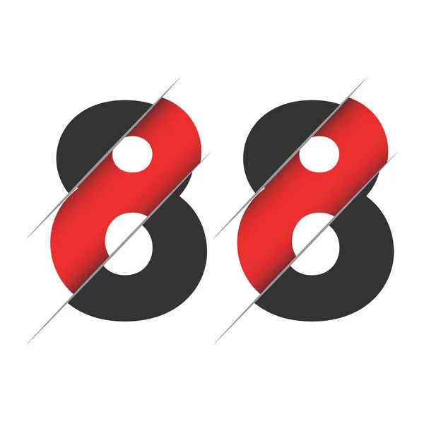 Λογότυπο Αριθμός Σχεδιασμός Creative Cut Και Μαύρο Κύκλο Φόντο Σχεδιασμός — Διανυσματικό Αρχείο