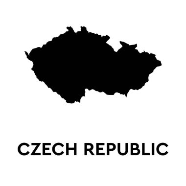 Çek Cumhuriyeti harita simgesini özetledi. Çek Cumhuriyeti simgesi beyaz arkaplanda izole edildi. Vektör illüstrasyonu