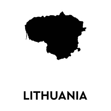 Litvanya 'nın vektör haritası. İzole vektör illüstrasyonu. Beyaz arka planda siyah. EPS Resimleri.