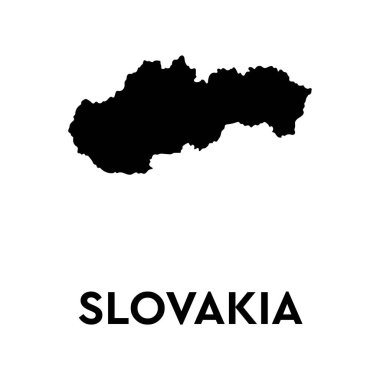 Slovakya haritası beyaz arkaplanda çokgen biçiminde. Vektör illüstrasyonu 10.