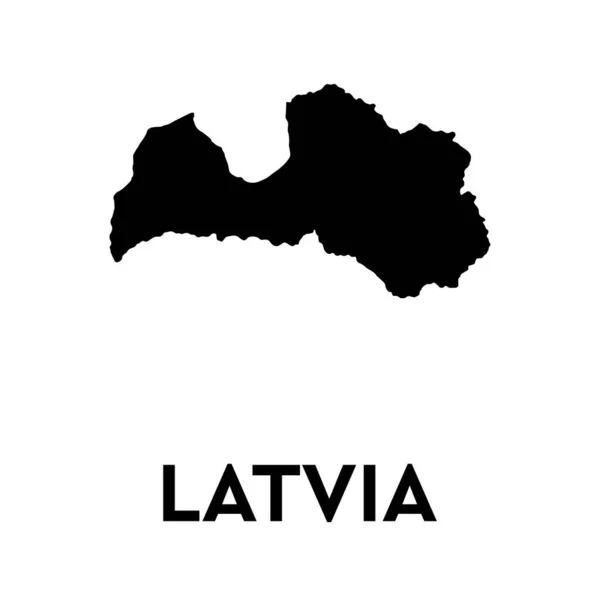 Vector Kaart Letland Geïsoleerde Vectorillustratie Zwart Witte Achtergrond Eps Illustratie — Stockvector