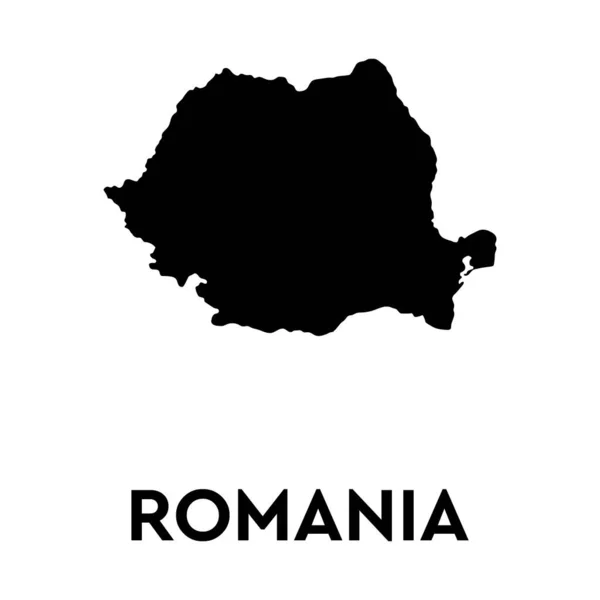Rumunsko Mapa Černé Bílém Pozadí Vektorová Ilustrace — Stockový vektor