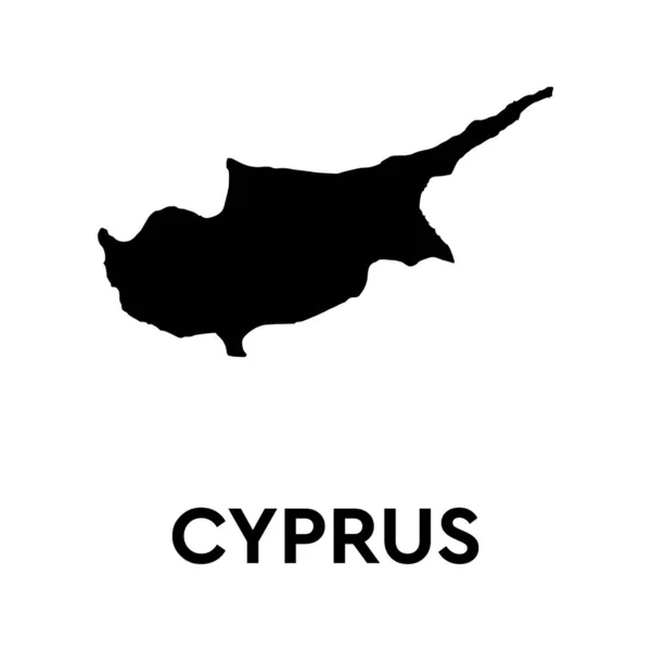Carte Vectorielle Chypre Illustration Vectorielle Isolée Noir Sur Fond Blanc — Image vectorielle