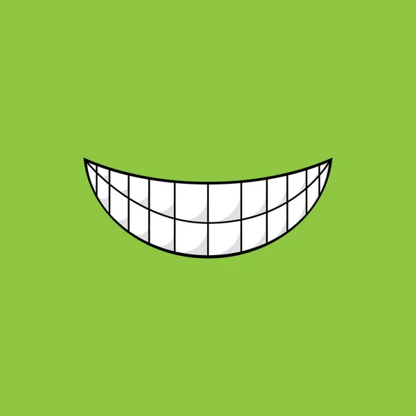 眨眼笑图标模板设计 在绿色背景上微笑情感矢量标识 Emoji插图线条艺术风格 世界微笑日横幅 — 图库矢量图片