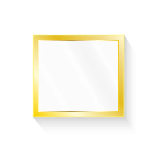 Χρυσό Πλαίσιο Όμορφο Απλό Χρυσό Σχέδιο Vintage Στυλ Διακοσμητικό Περίγραμμα — Διανυσματικό Αρχείο