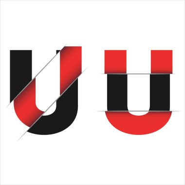İlk harf U logo ikon vektör şablonu