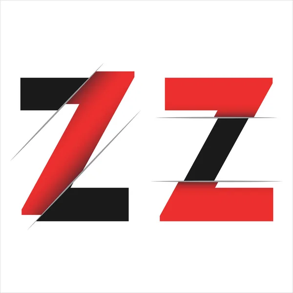 Letter Logo Design Het Midden Gesneden Met Een Rode Lijn — Stockvector