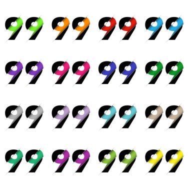 Kağıt kesiği 99 numara. Gerçekçi 3D çok katmanlı kağıt kesim efekti beyaz arka planda izole edilmiş. Alfabe harfi yazı tipi. Doğum günü veya düğün karşılama tasarımı için dekorasyon ögesi