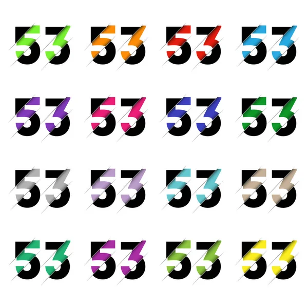 Paper Cut Number Fifty Three Realistic Multi Layers Papercut Effect — стоковый вектор