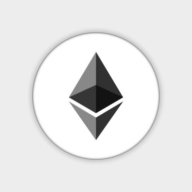 Ethereum cripto para birimi simgesi. Blockchain platform logosu. Ethereum klasik para birimlerini imzala. Akıllı teknolojilerin sembolü. Merkezi olmayan bilgisayar ağları