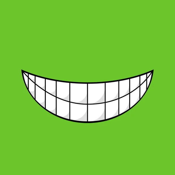 Hand Drawn Doodle Smile Laughing Showing Teeth Discovering Plan Illustration — Image vectorielle