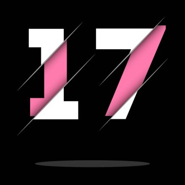 Yaratıcı Kesim ve Siyah Çember arkaplanlı 17 Numara Logo Tasarımı. Yaratıcı logo tasarımı.