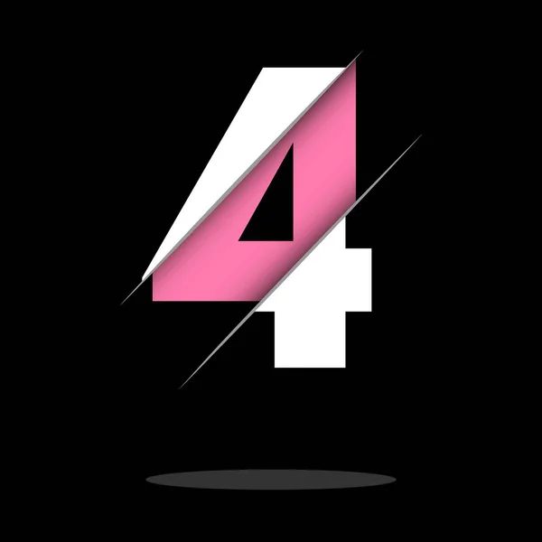 Nombre Logo Design Avec Une Coupe Créative Fond Cercle Noir — Image vectorielle