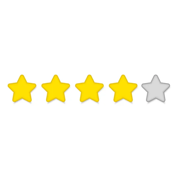 Rating Stars Icon Review Product Internet Website Mobile Application White — Stock Vector