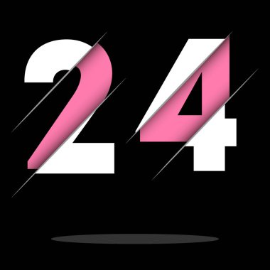 Yaratıcı Kesimi ve Siyah Çember Arkaplanı olan 24 24 Numara Logo Tasarımı. Yaratıcı logo tasarımı.
