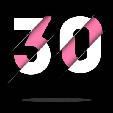 Yaratıcı Kesimi ve Siyah Çember Arkaplanı olan 30 30 numara Logo Tasarımı. Yaratıcı logo tasarımı.