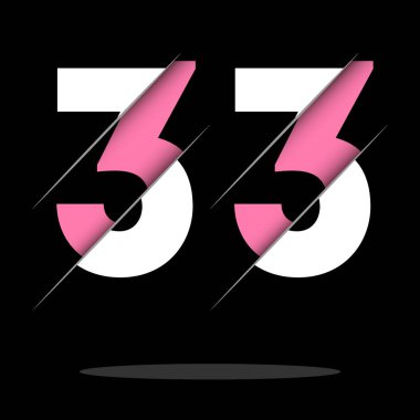 Yaratıcı Kesimi ve Siyah Çember Arkaplanı olan 333 Numara Logo Tasarımı. Yaratıcı logo tasarımı.