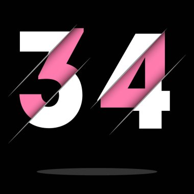 334 Numara Yaratıcı Kesimi ve Siyah Çember Arkaplanı olan Logo Tasarımı. Yaratıcı logo tasarımı.