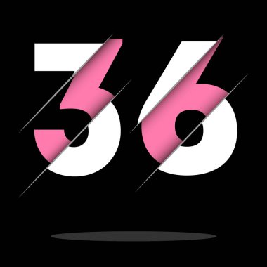 Yaratıcı Kesimi ve Siyah Çember Arkaplanı olan 36 36 36 Numara Logo Tasarımı. Yaratıcı logo tasarımı.