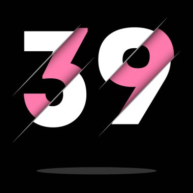 39 Siyah ve Sarı Numara Logo Tasarımı.