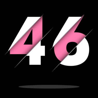 Yaratıcı Kesimi ve Siyah Daire Arkaplanı olan 46 46 Numara Logo Tasarımı. Yaratıcı logo tasarımı.