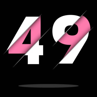 Yaratıcı Kesim ve Siyah Çember Arkaplanlı 49 4-9 Numara Logo Tasarımı. Yaratıcı logo tasarımı.